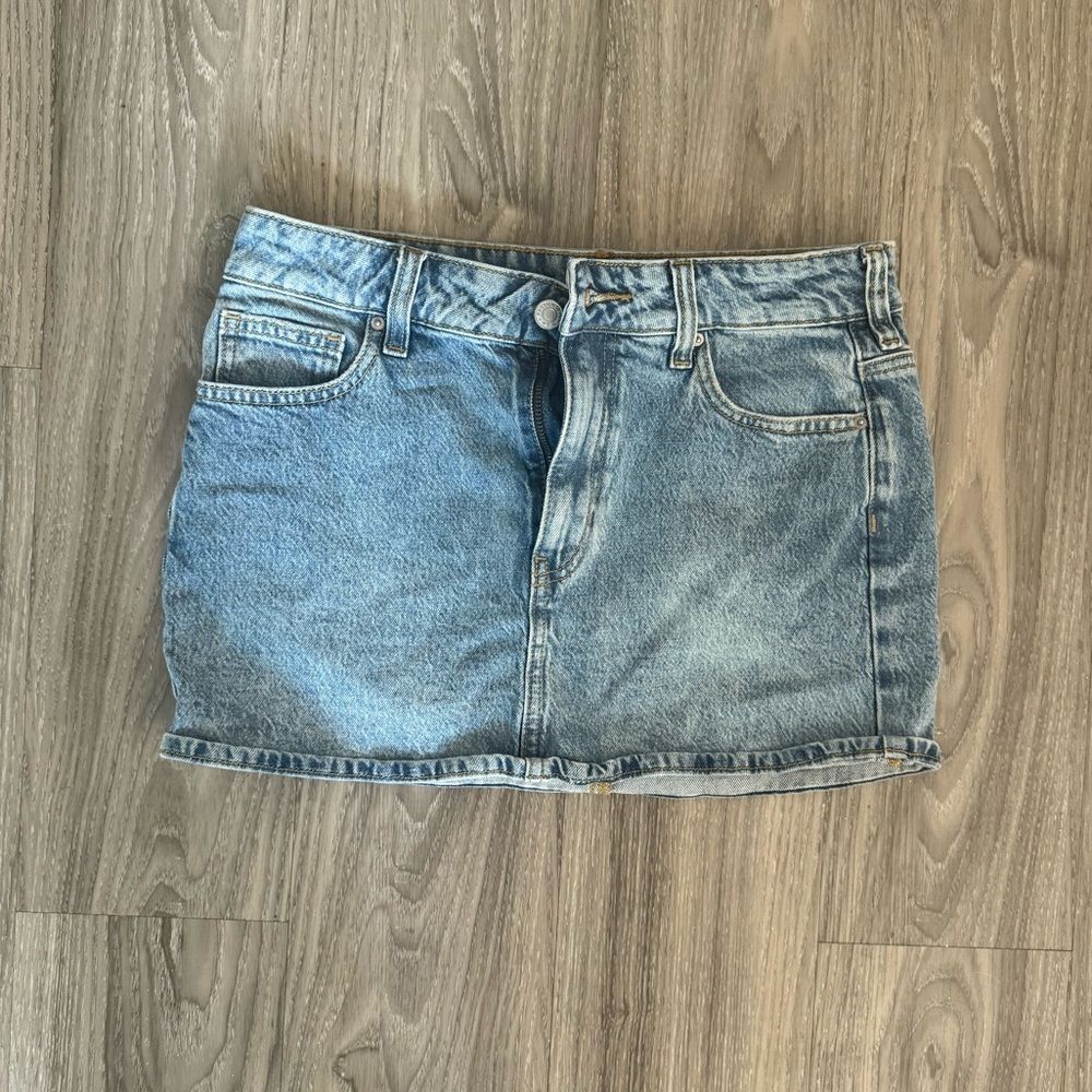 PacSun low rise Light Blue Denim micro Skirt size 26 or 2 - Picture 4 of 6